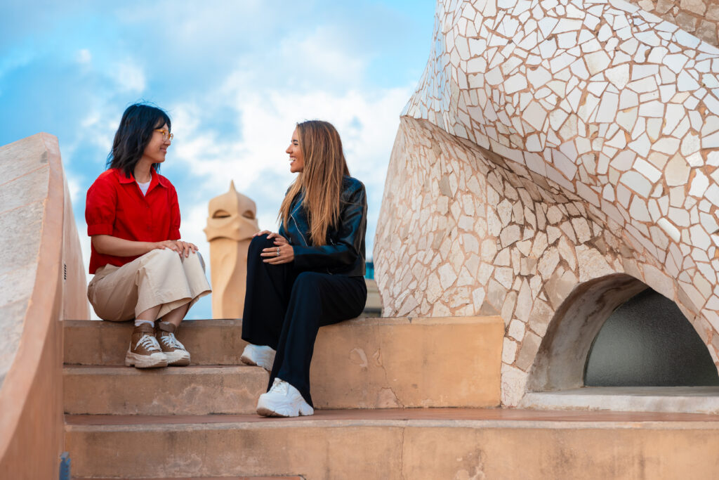 gaudi-houses-tour-rooftop-visitors-chatting