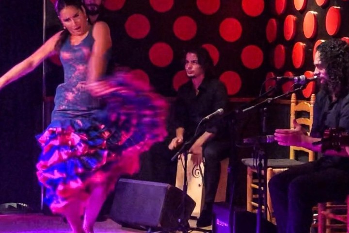 a person sitting on a stage