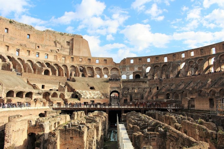 a castle on top of Colosseum