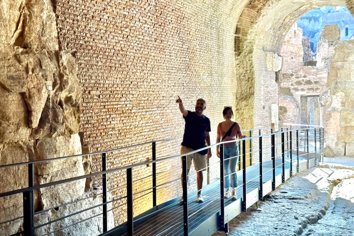 a group of people standing in front of a building