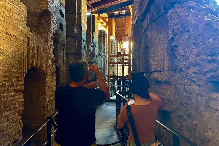 a person standing in front of a building