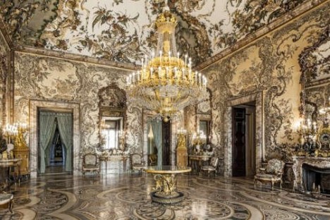 a view of a stone building