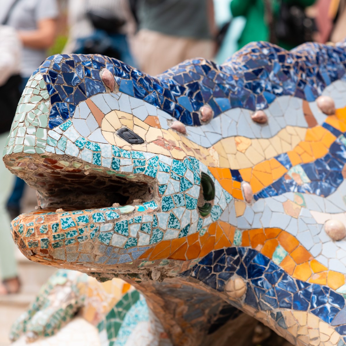 the iconic mosaic dragon at park guell