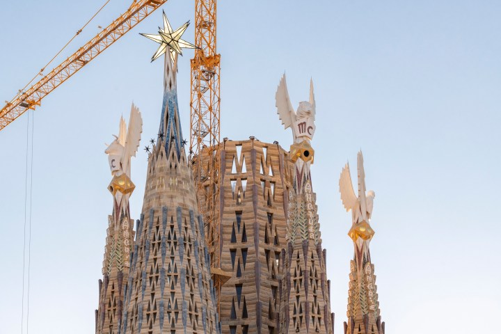 Close up image of the Sagrada Familia towers