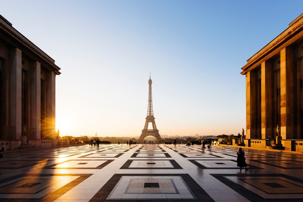 the eiffel tower seen from the trocadero in paris