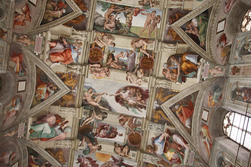 Sistine Chapel Ceiling fresco by Michelangelo, Rome Guided Tour.