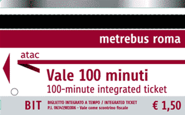 100-minute Metrebus Roma ticket for €1.50